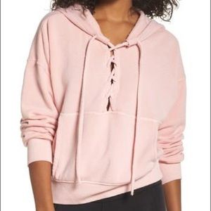 Free People Believer Lace-up Hoodie